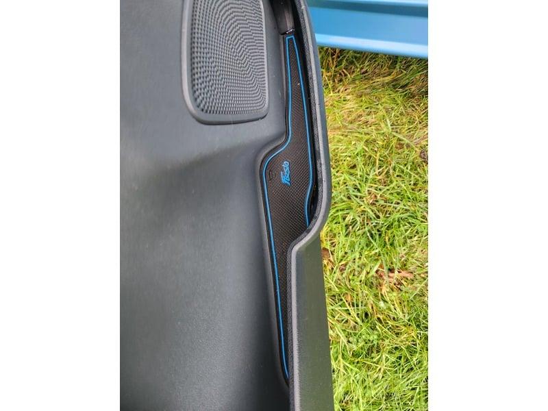 Left door storage space and speaker cover in a Ford Fiesta