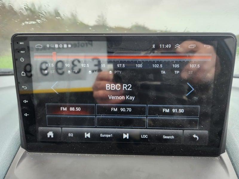 Radio display screen of a Ford Fiesta car