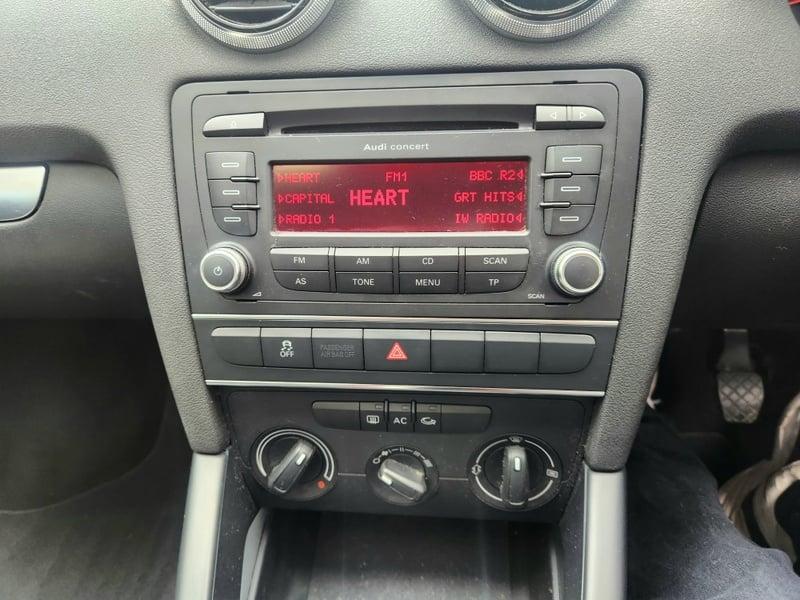 The center control panel of an Audi A3