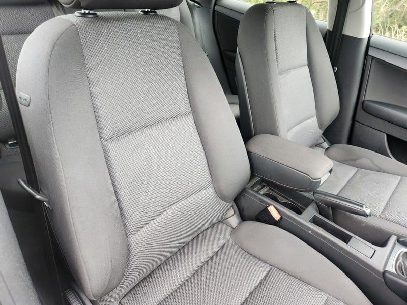 The front seats and center console of an Audi A3