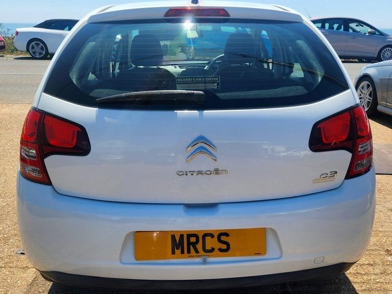 The back exterior of a white Citroen C3