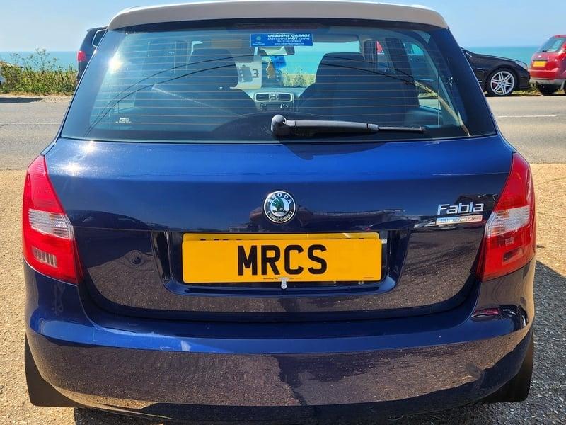 A Skoda Fabia viewed from behind