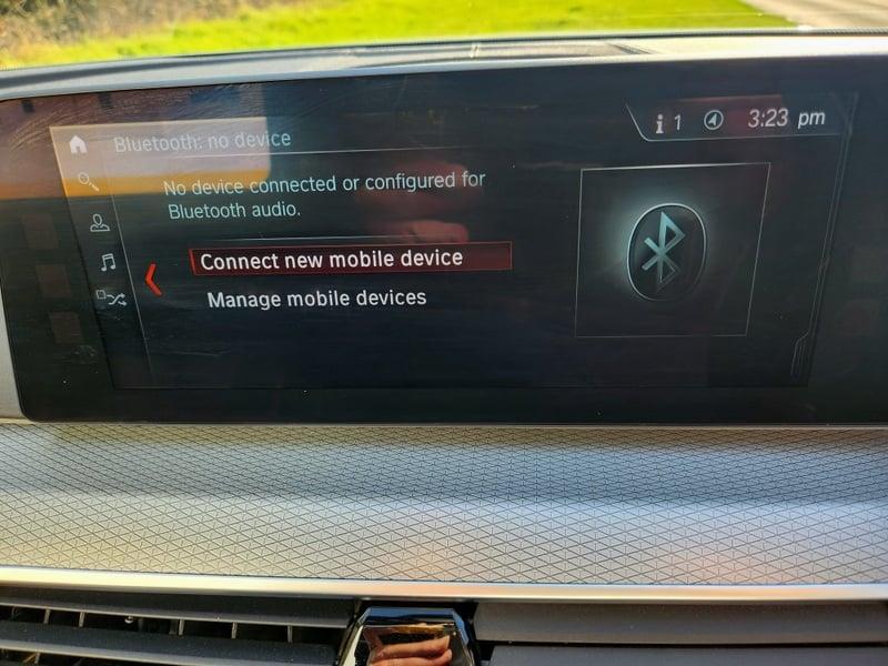 The Bluetooth display of a BMW 5 Series Touring 520d M Sport Auto
