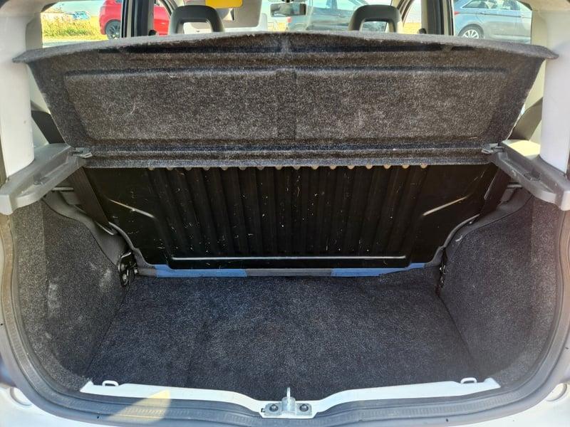 The boot of a white Fiat Panda Active from behind.
