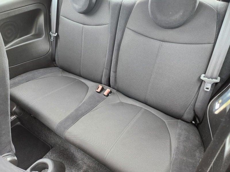 The rear seats of a Fiat Abarth 1.4 from the left side.