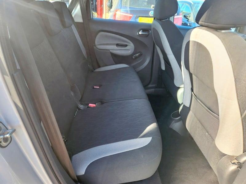 The rear seats of a Citroen C3 Picasso from the right side.