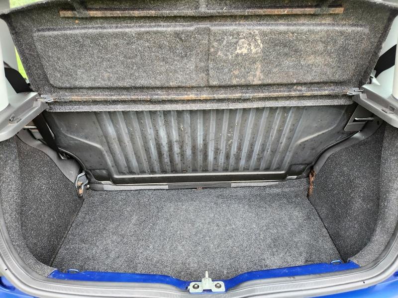 The boot of a Fiat Panda viewed from behind