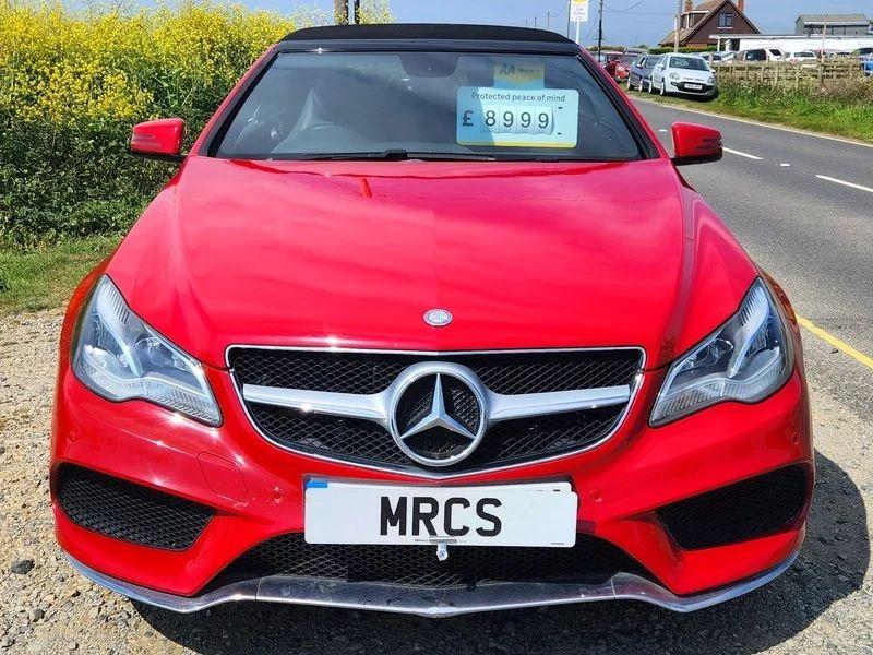 A Red Mercedes viewed from the front