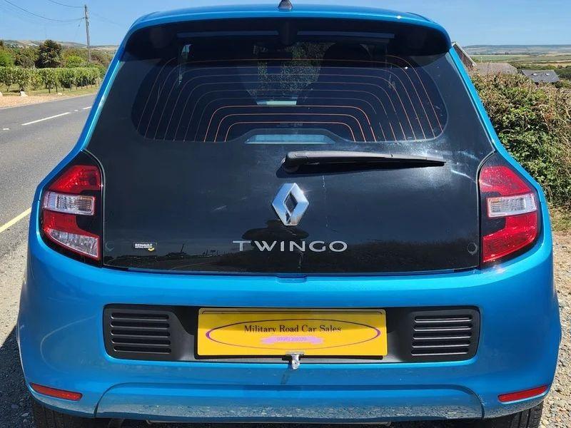 A blue Renault Twingo viewed from the back