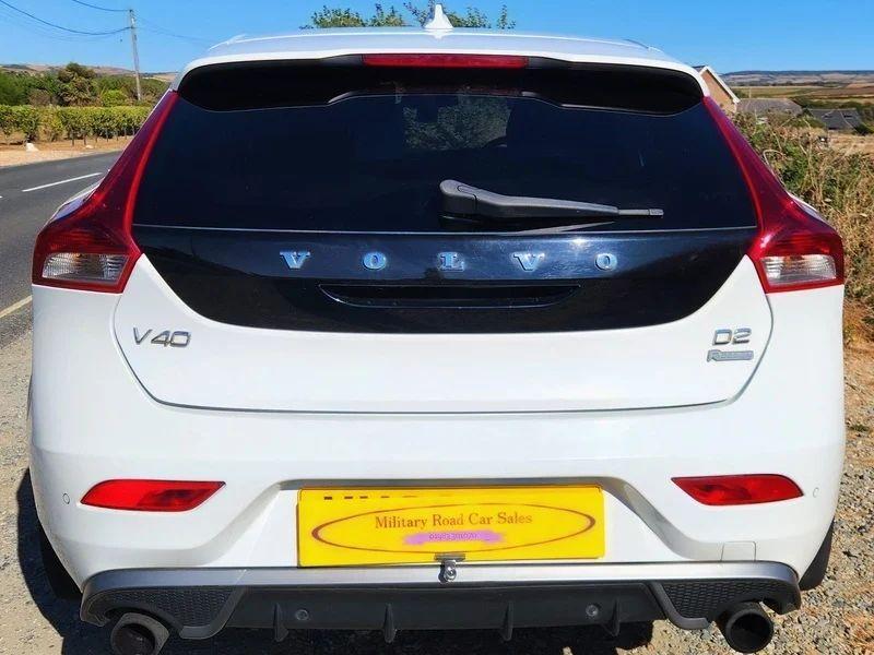 A white Volvo V40 viewed from the back